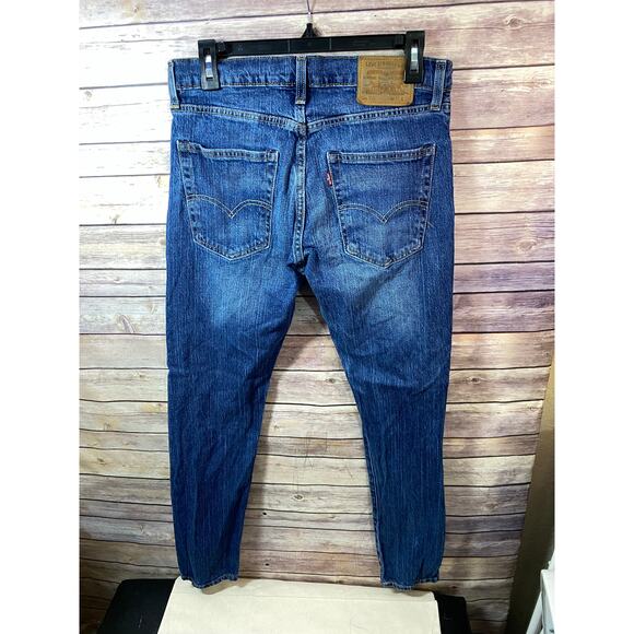 Levis Big E Jeans Mens 31 x 32 * Premium Denim Blue 5 Pocket Tapered Logo - Picture 2 of 10